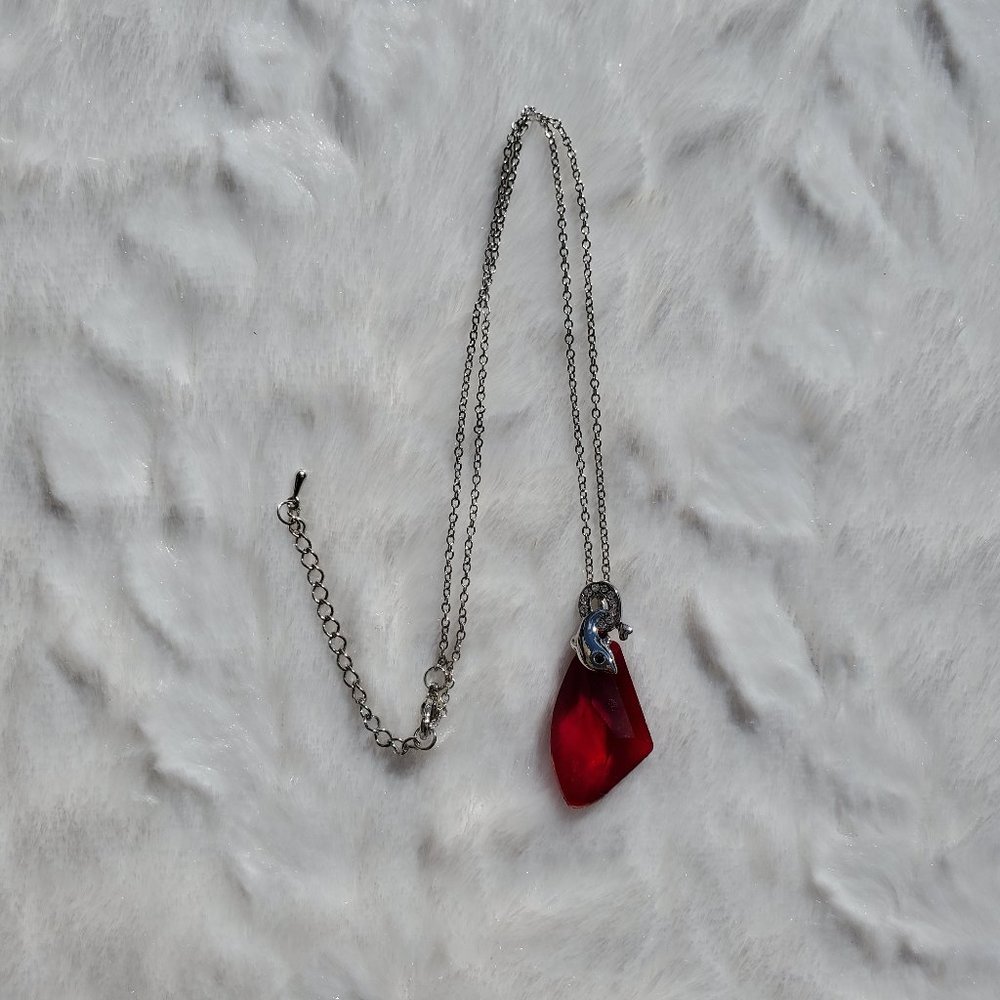 Garnet Dolphin Pendant Birthstone Necklace